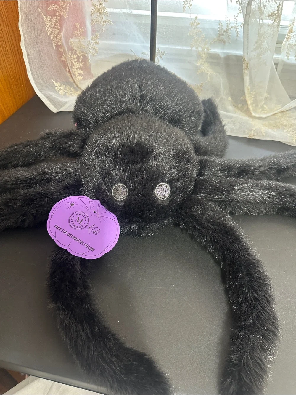 Martha Stewart Halloween black spider pillow decor